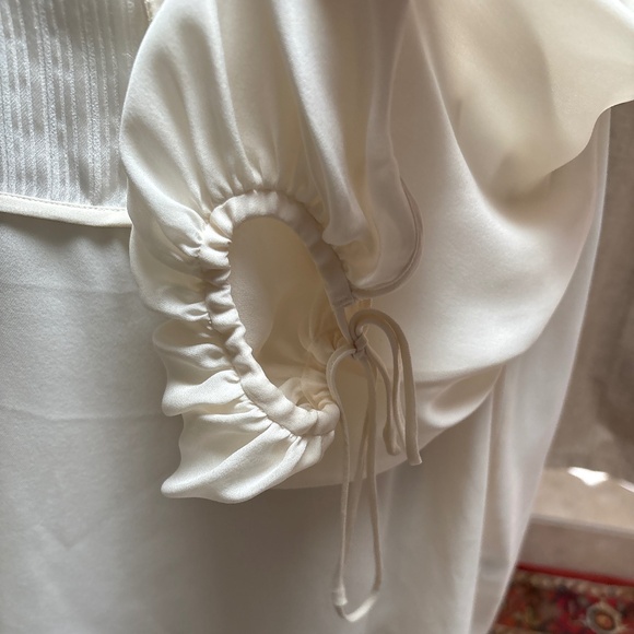 Nili Lotan Silk Tuxedo Blouse -Ivory Luxe - NWT - Picture 2 of 9